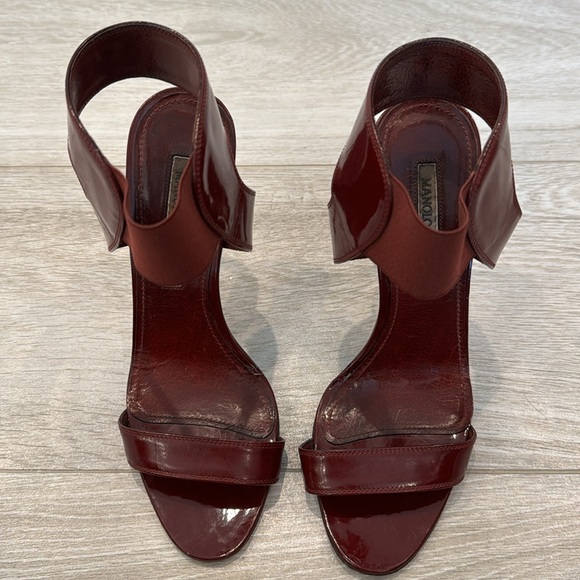 Manila Blahnik Heels in Maroon Burgundy Size 36 - Picture 8 of 12